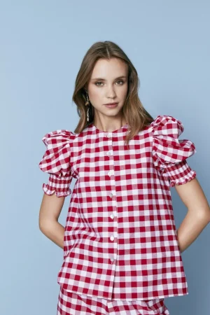 Online BLUSA LEANDROROJO CUADROS Camisas y blusas