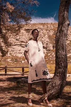 Store KAFTAN DRAKO BEIGE Vestidos