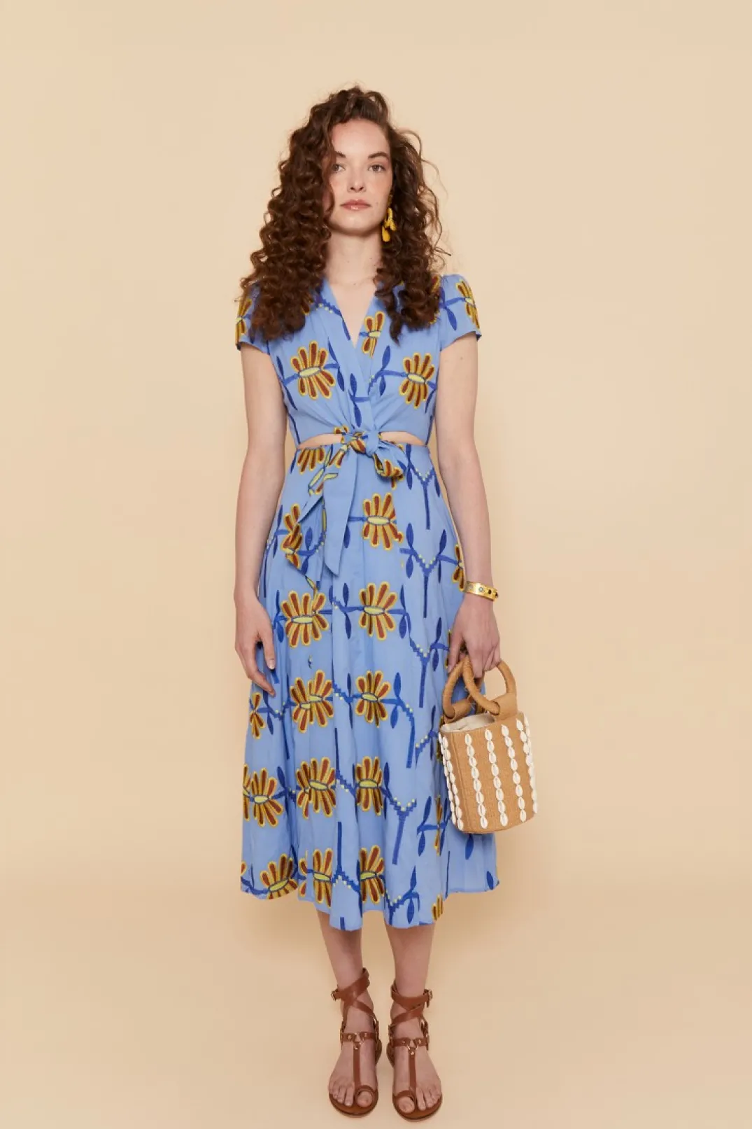 Discount VESTIDO ALBAAZUL FLORES Vestidos midi