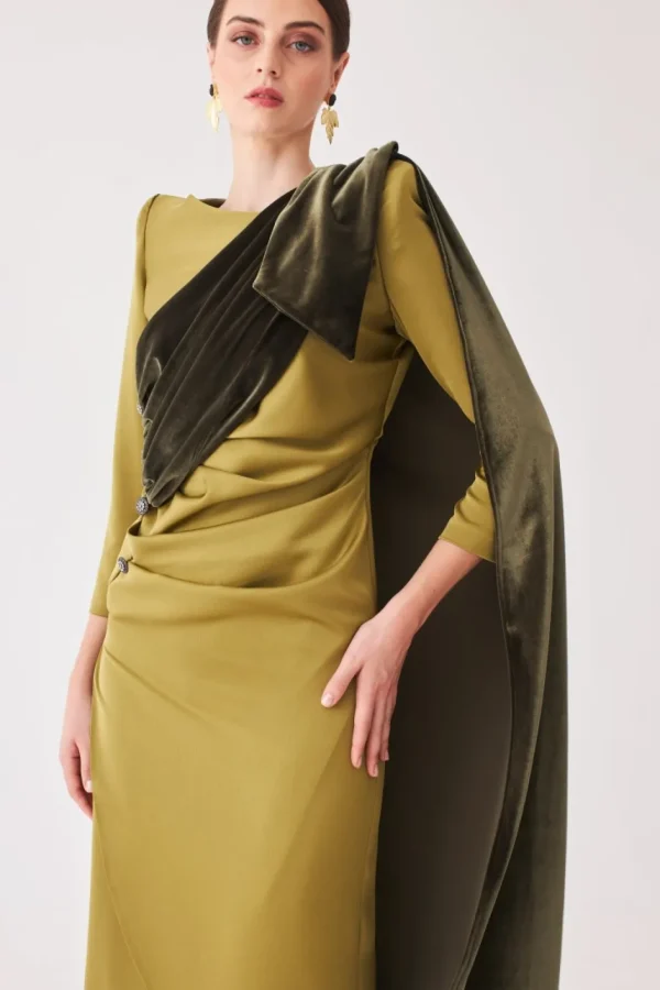 Cheap VESTIDO ALICIA MB OLIVA MARIA BARAZA X COOSY | Vestidos midi