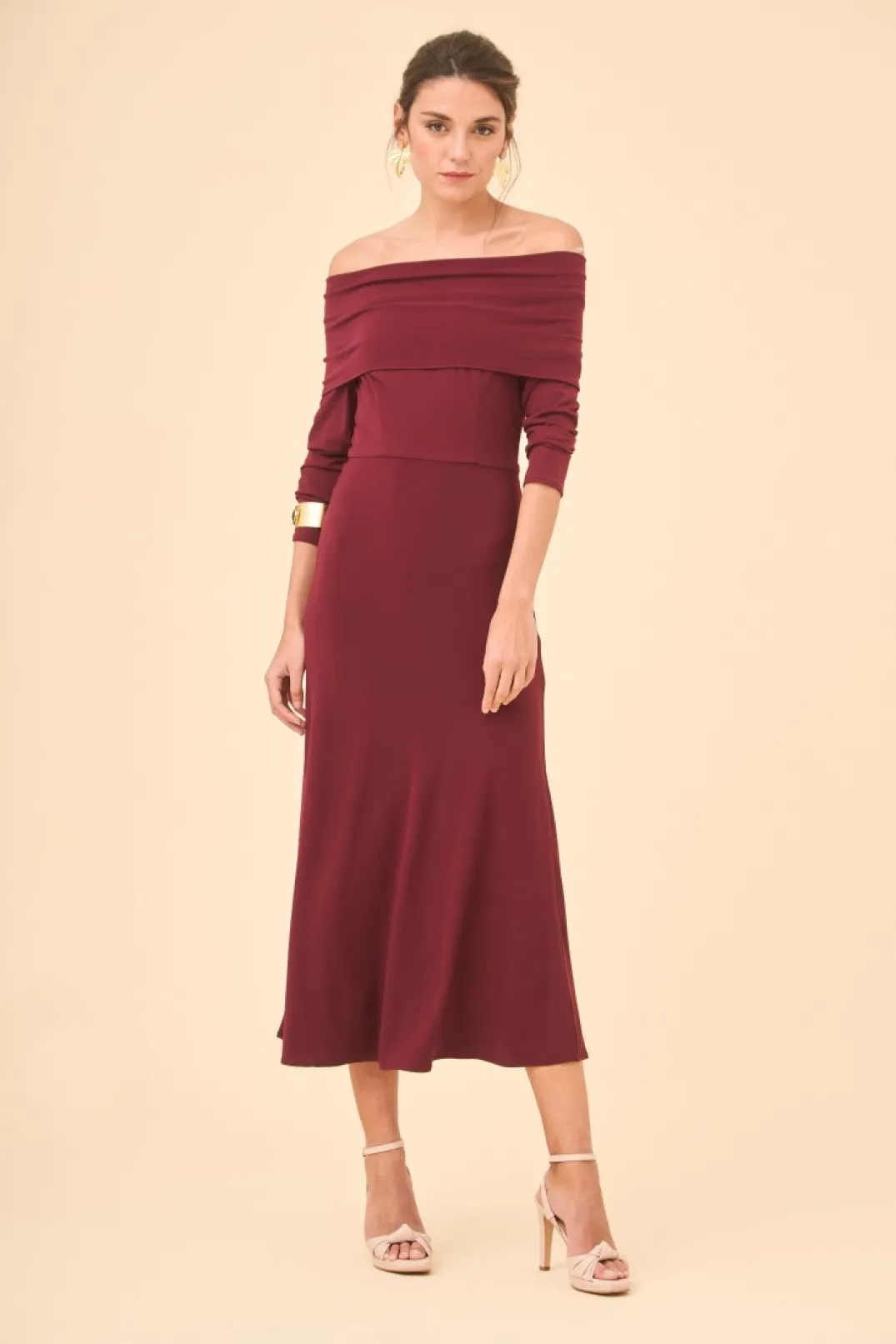 Cheap Vestido Bertta Burdeos | Vestidos midi