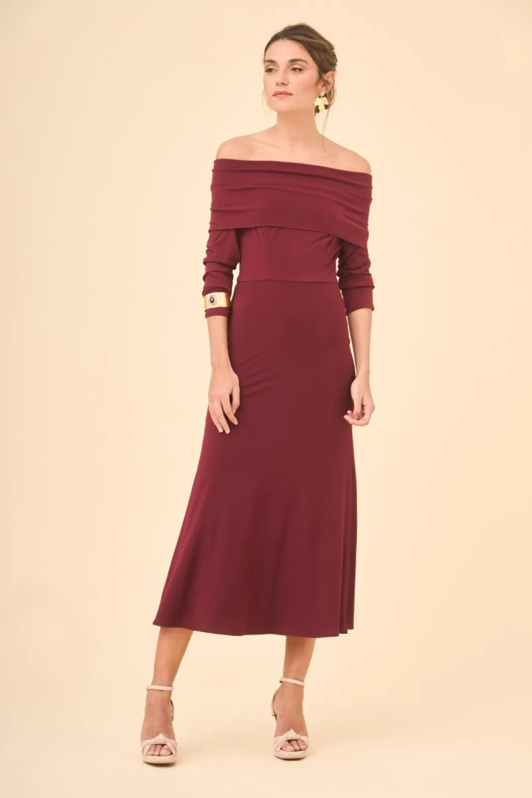 Cheap Vestido Bertta Burdeos | Vestidos midi