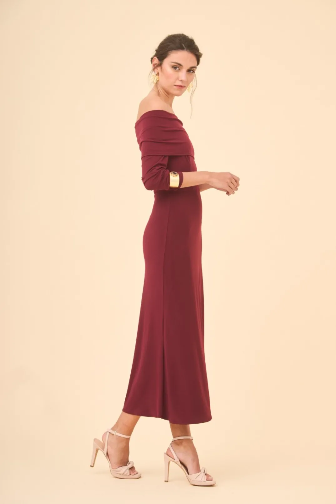 Cheap Vestido Bertta Burdeos | Vestidos midi