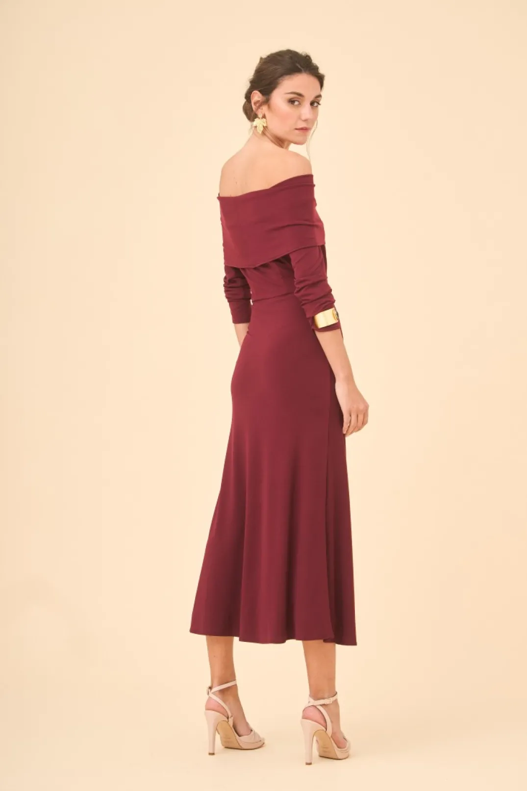 Cheap Vestido Bertta Burdeos | Vestidos midi