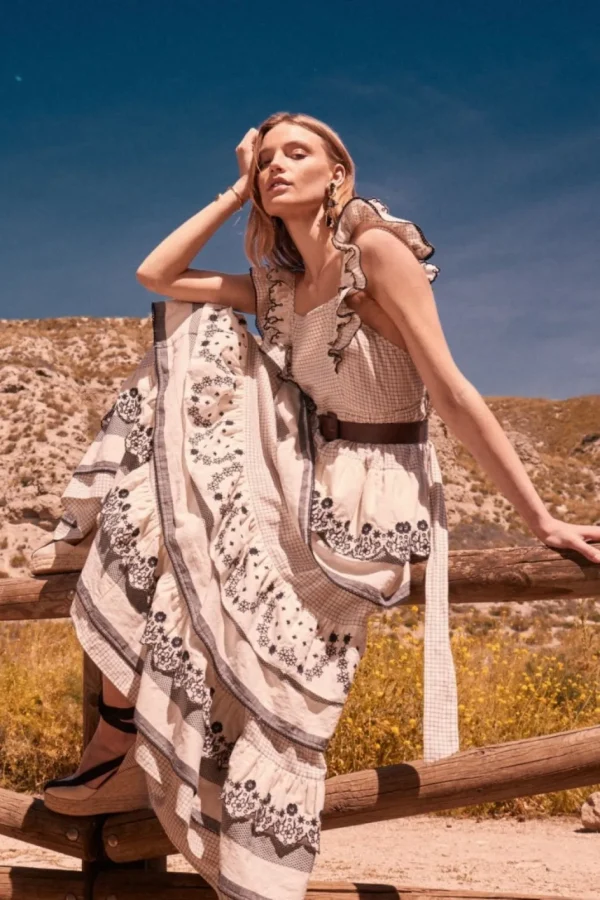 Clearance VESTIDO CALE BLANCO Y NEGRO Vestidos largos