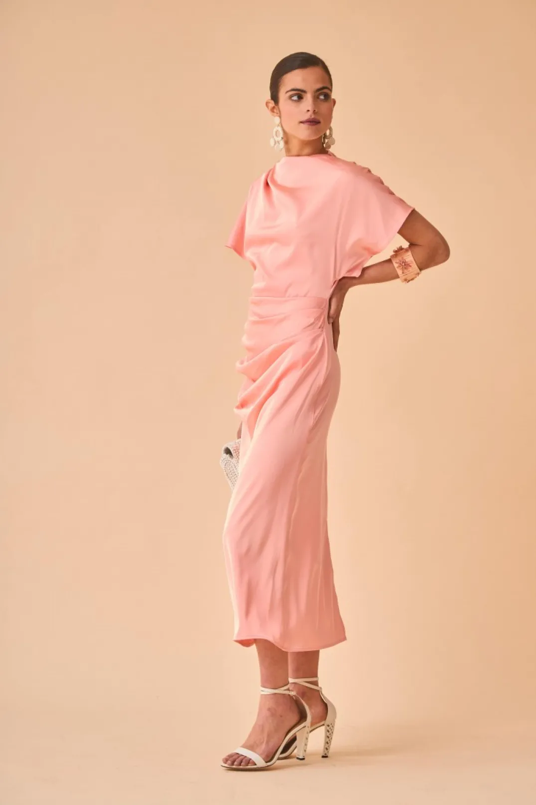 Fashion VESTIDO ELBA SALMON Vestidos midi