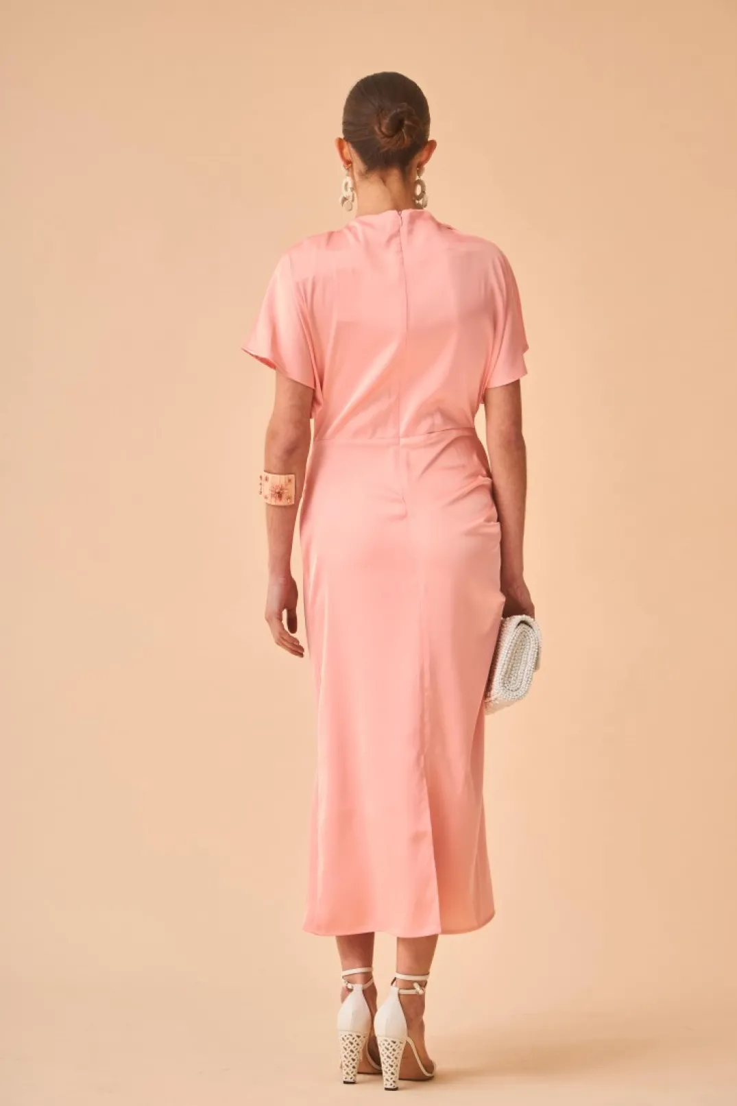 Fashion VESTIDO ELBA SALMON Vestidos midi