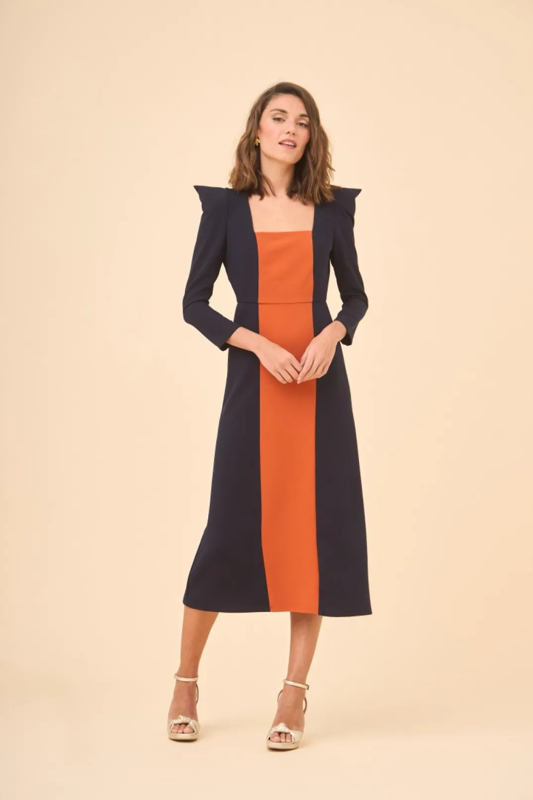 Outlet Vestido Luca Marino Teja | Vestidos midi