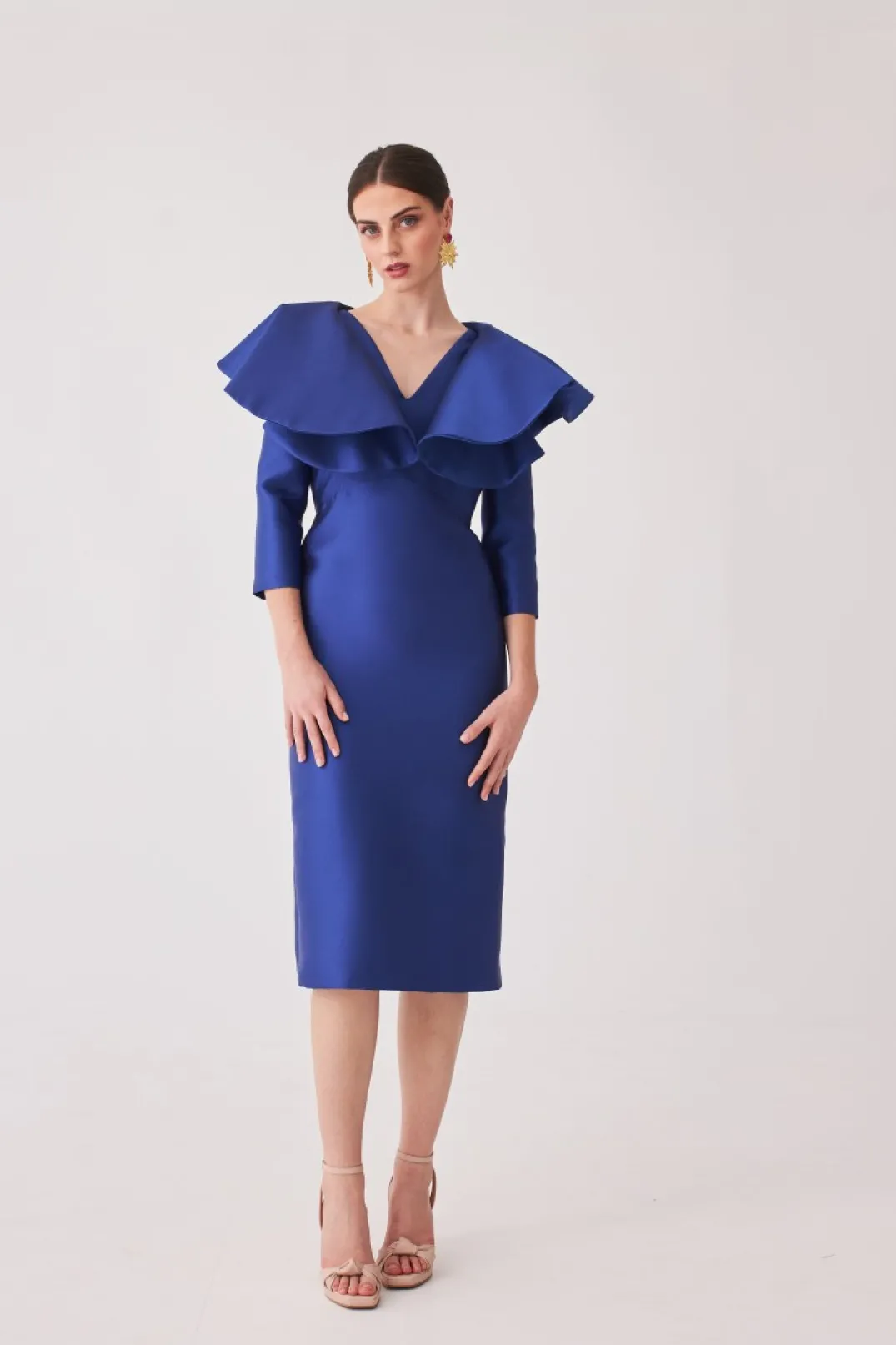 Fashion Vestido Rocio Mb Azul | MARIA BARAZA X COOSY | Vestidos midi