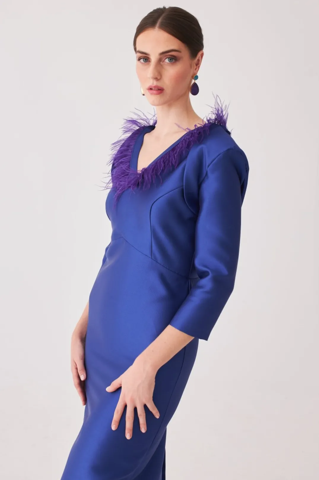 Fashion Vestido Rocio Mb Azul | MARIA BARAZA X COOSY | Vestidos midi