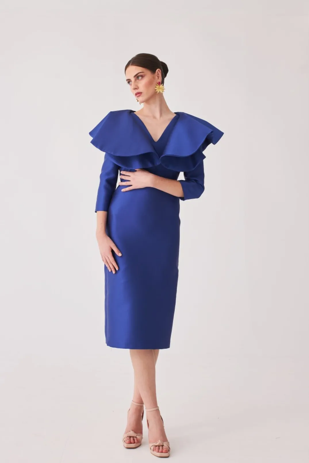 Fashion Vestido Rocio Mb Azul | MARIA BARAZA X COOSY | Vestidos midi