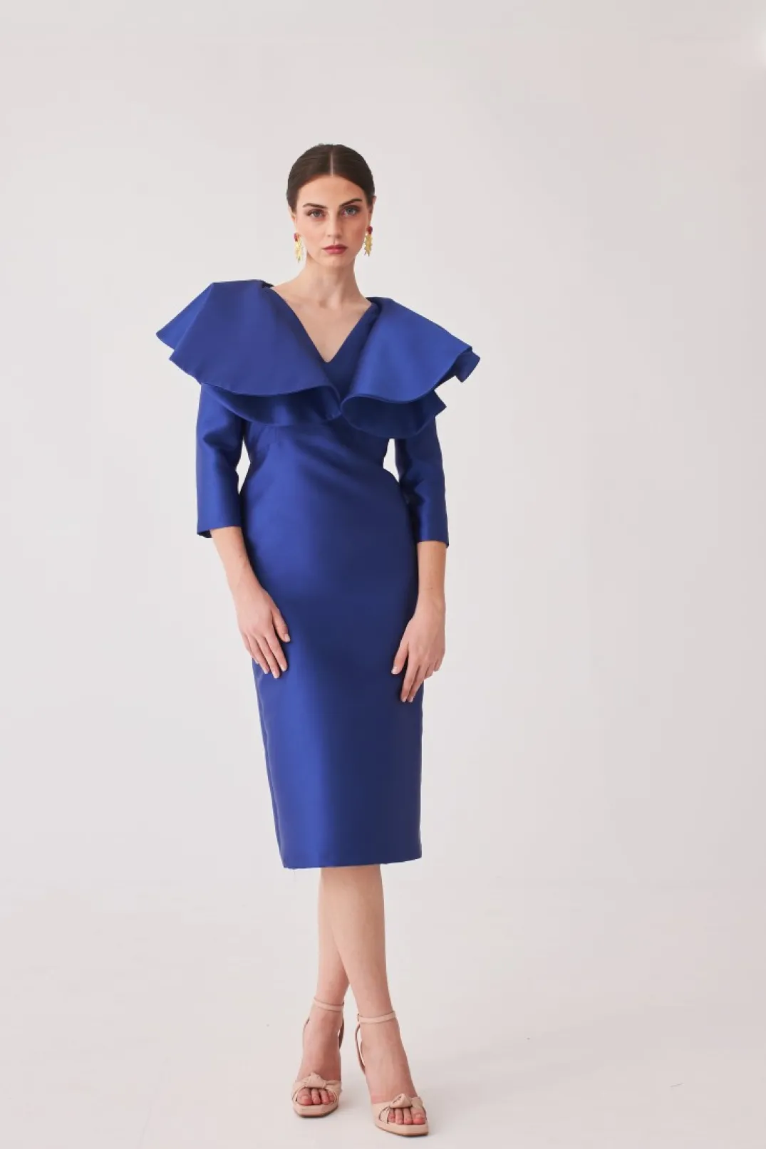 Fashion Vestido Rocio Mb Azul | MARIA BARAZA X COOSY | Vestidos midi