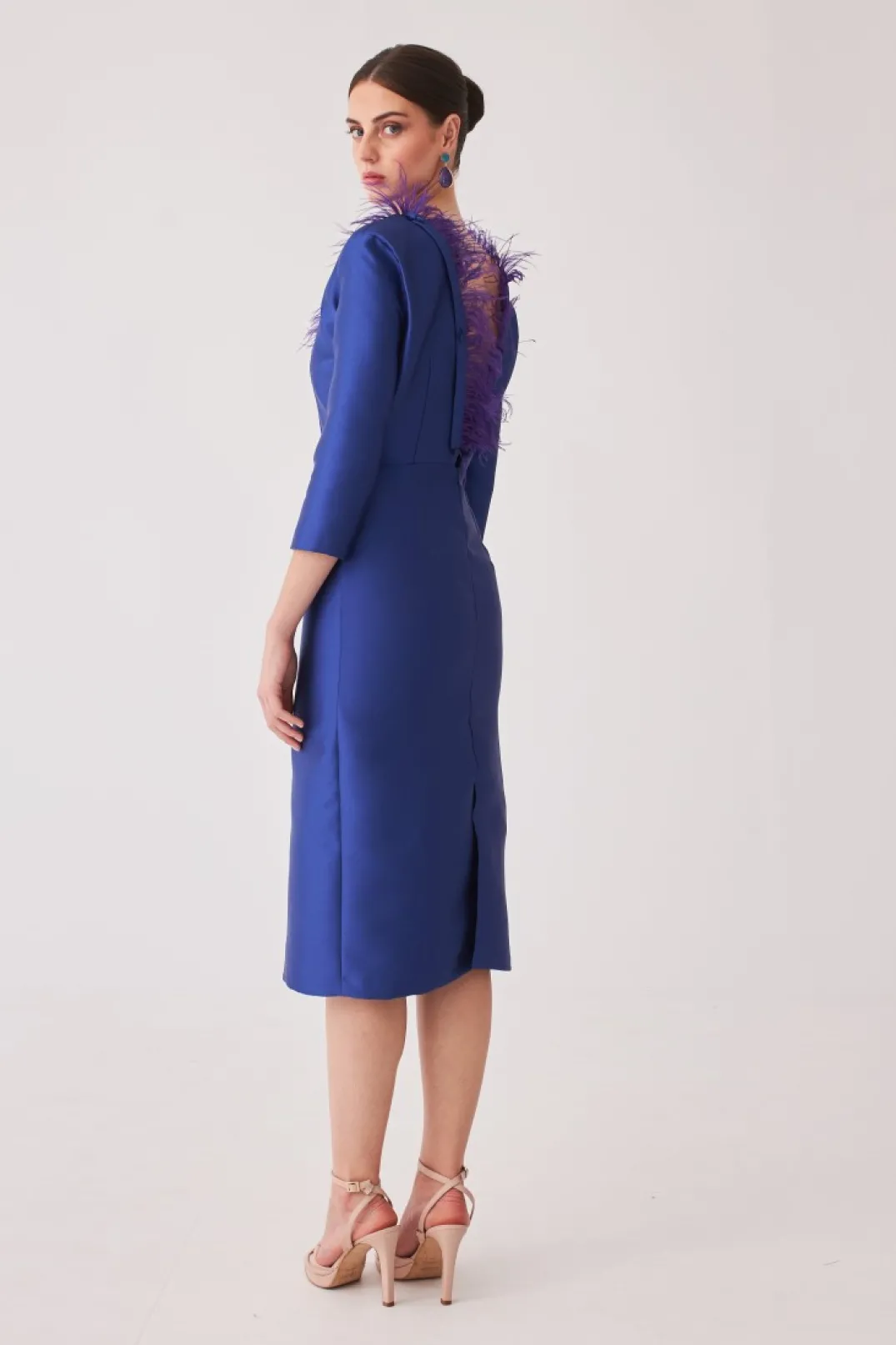 Fashion Vestido Rocio Mb Azul | MARIA BARAZA X COOSY | Vestidos midi