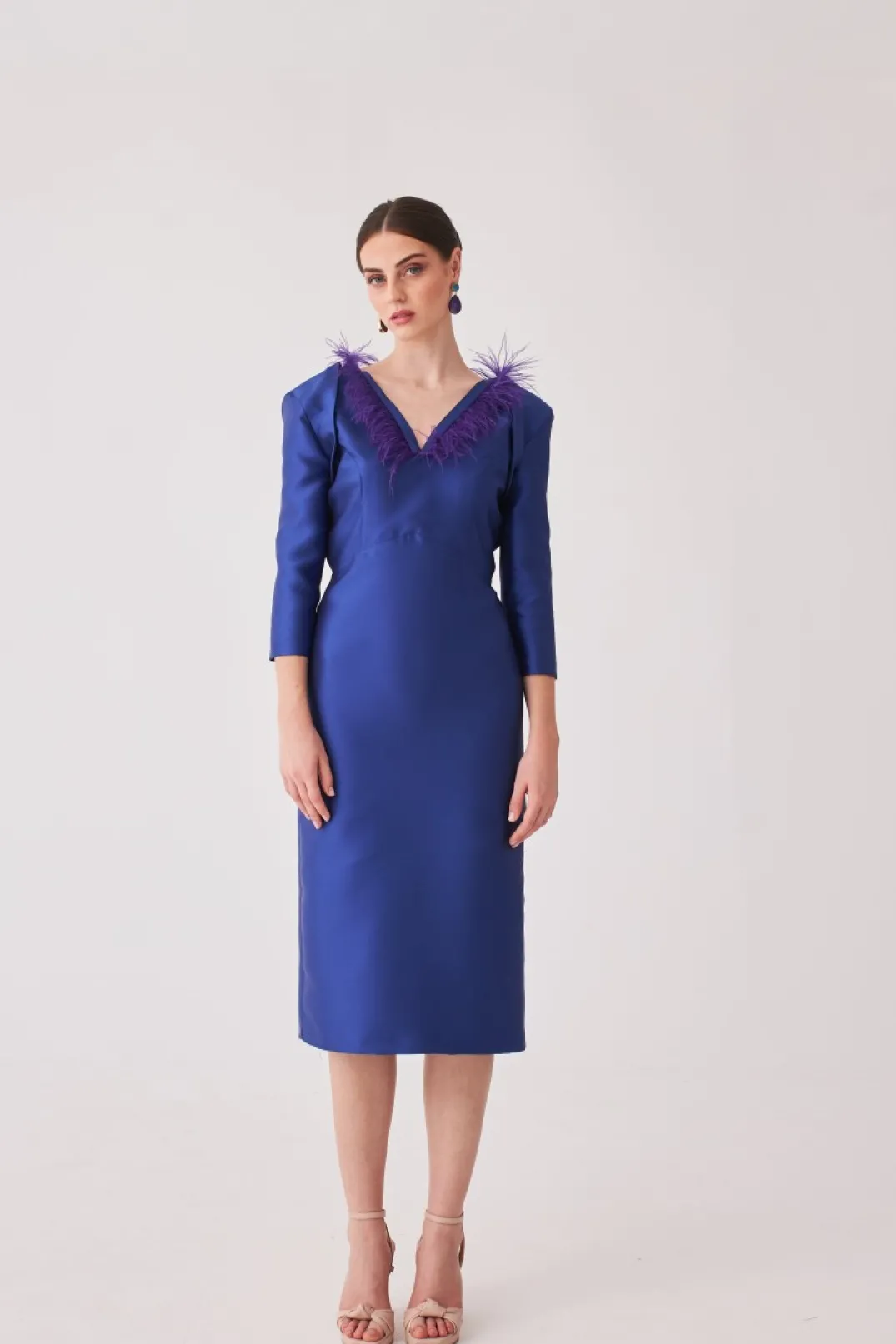 Fashion Vestido Rocio Mb Azul | MARIA BARAZA X COOSY | Vestidos midi