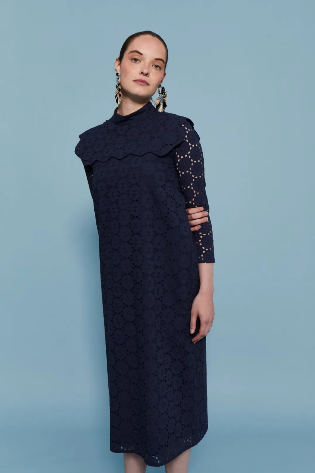 Hot VESTIDO TROQUELMARINO Vestidos midi