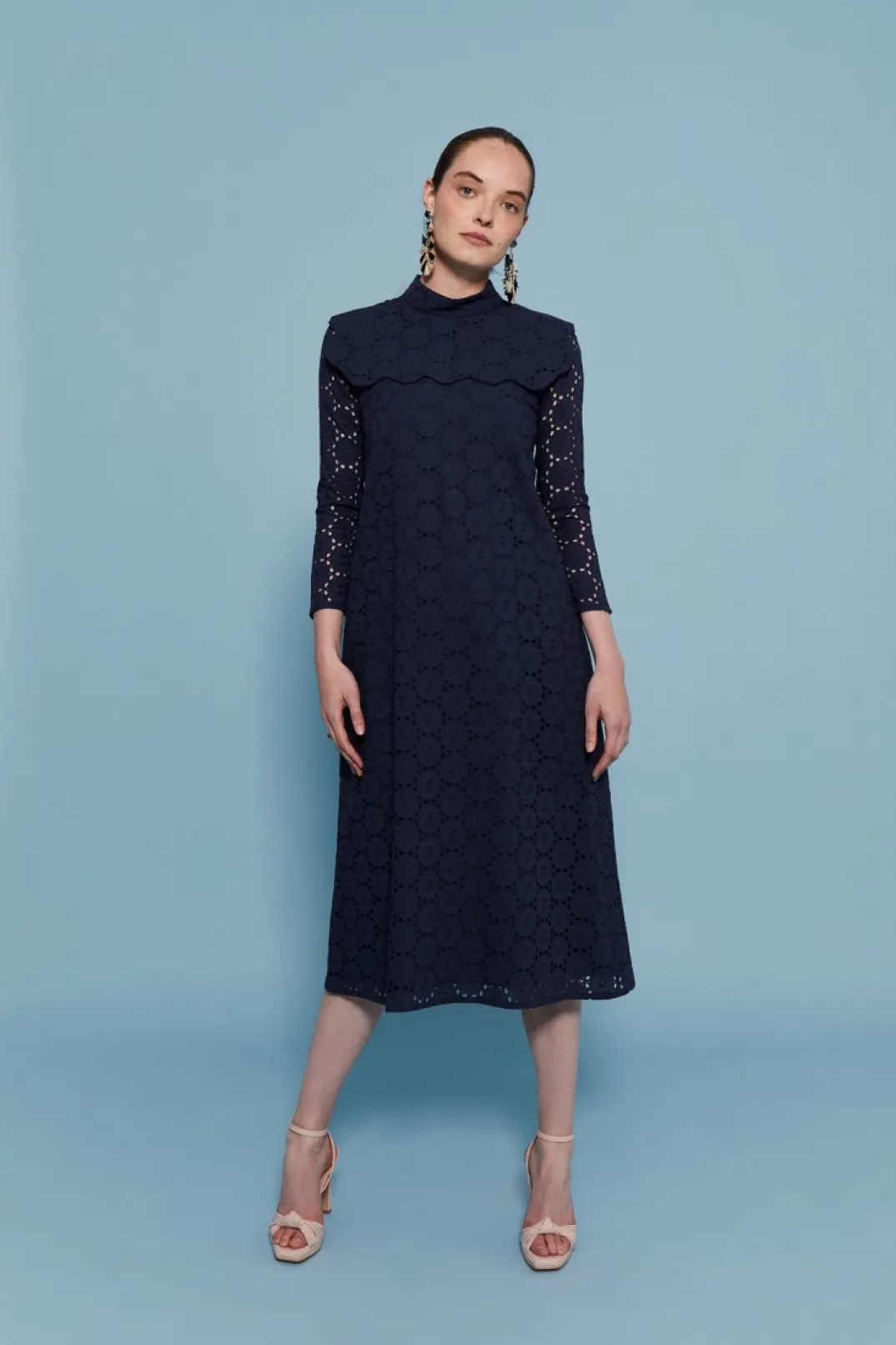 Hot VESTIDO TROQUELMARINO Vestidos midi