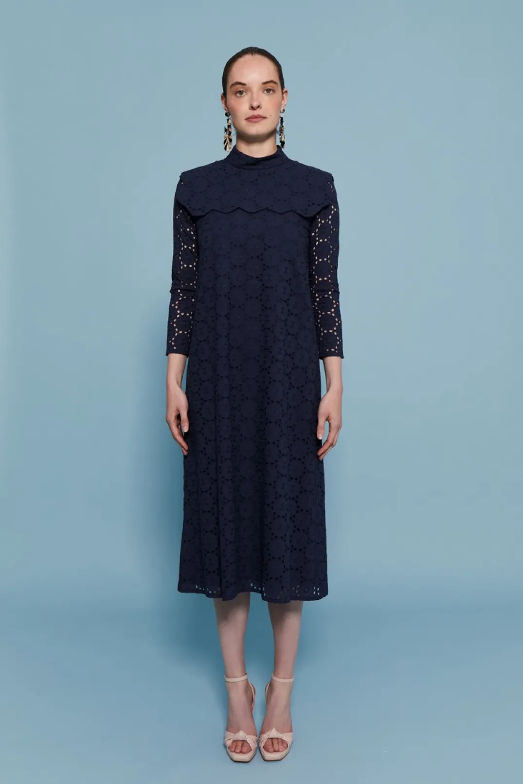 Hot VESTIDO TROQUELMARINO Vestidos midi